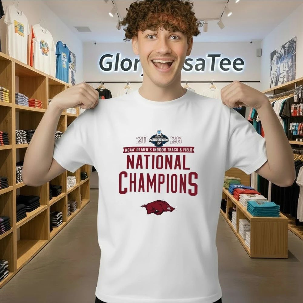 Arkansas Razorbacks Champion Unisex 2026 NCAA Men’s Indoor Track & Field National Champions T-Shirt