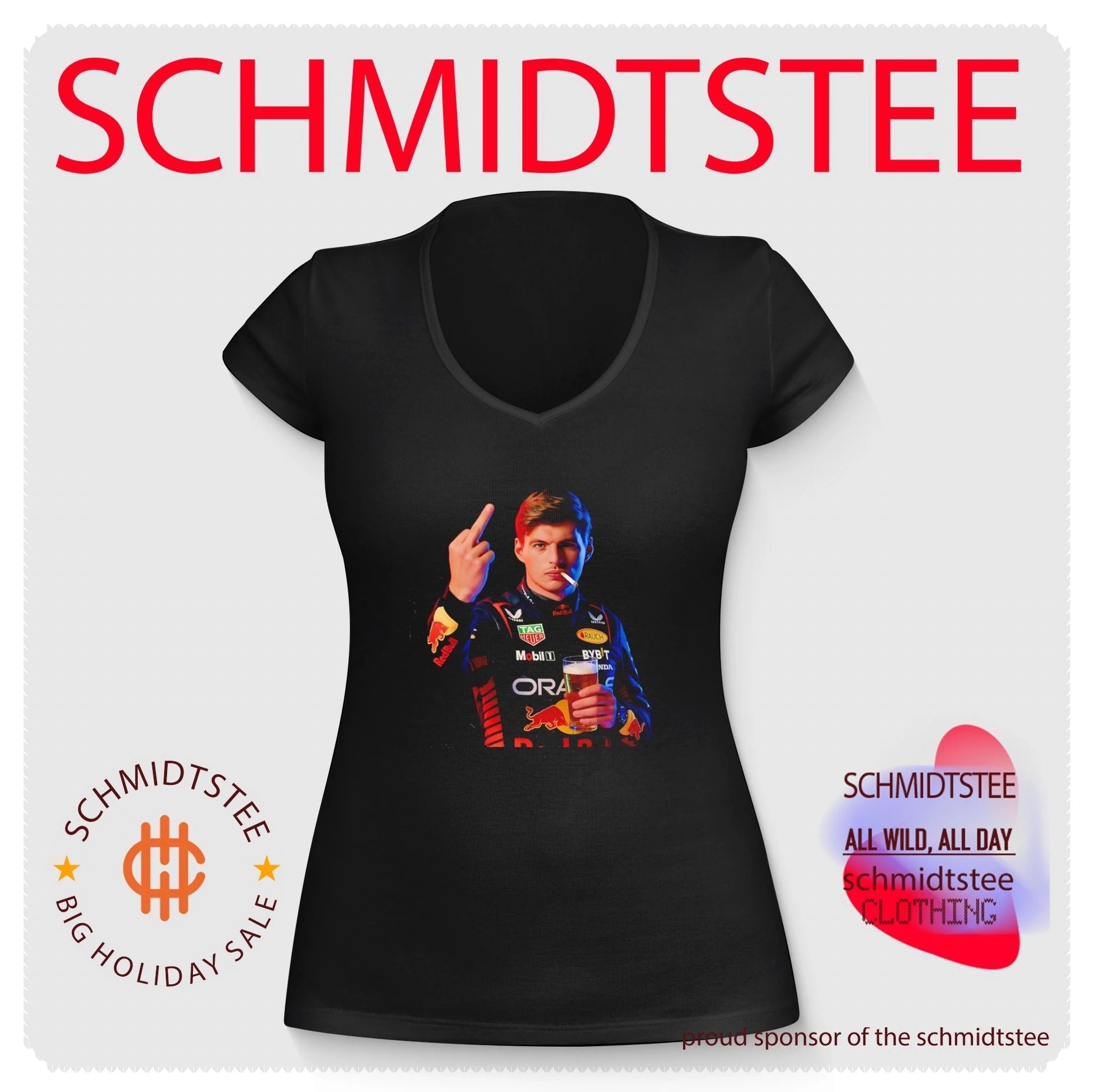 Formula 1 Max Verstappen middle finger shirt