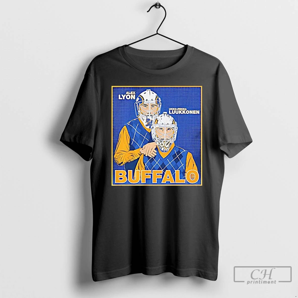 Premium Alex Lyon And Ukko Pekka Luukkonen Buffalo Family Portrait