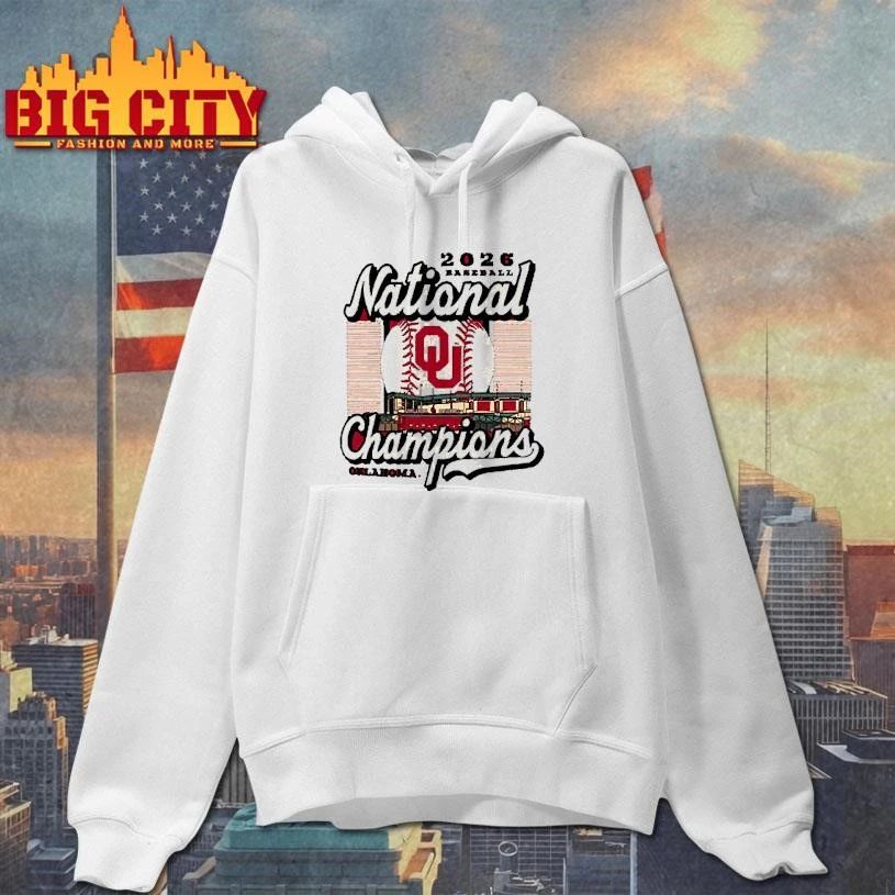 Oklahoma Sooners Image One 2026 NCAA Baseball Men’s College World Series Champions Stadium T-Shirt