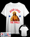 Jesus loves the Phils Phillie Phanatic eye headband shirt