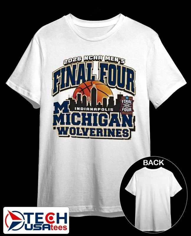 Michigan Wolverines 2026 Men’s Basketball Final Four Bound skyline shirt