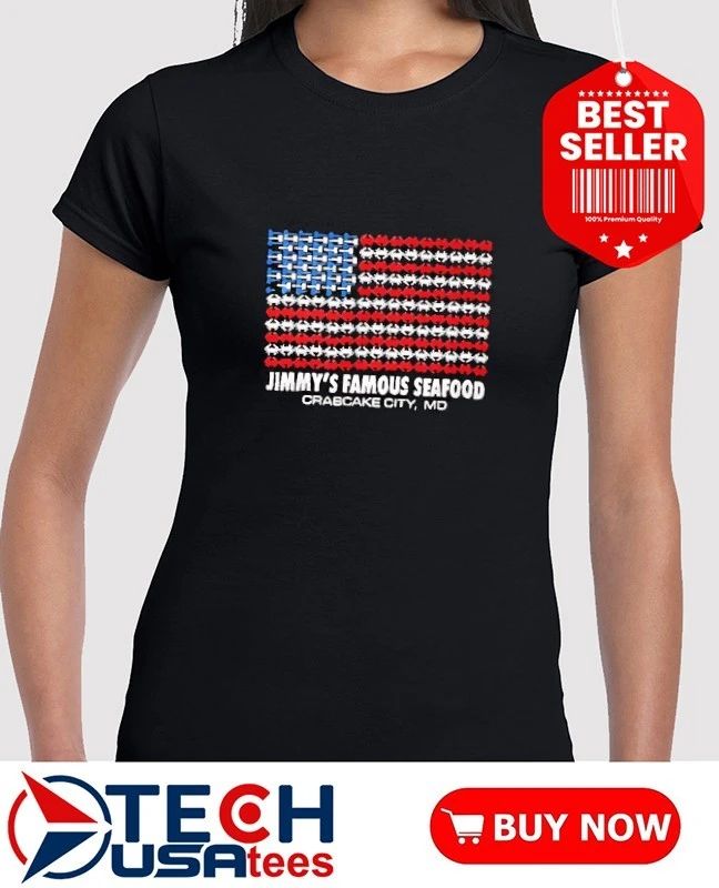 Jimmy’s Famous Seafood Crab USA flag shirt