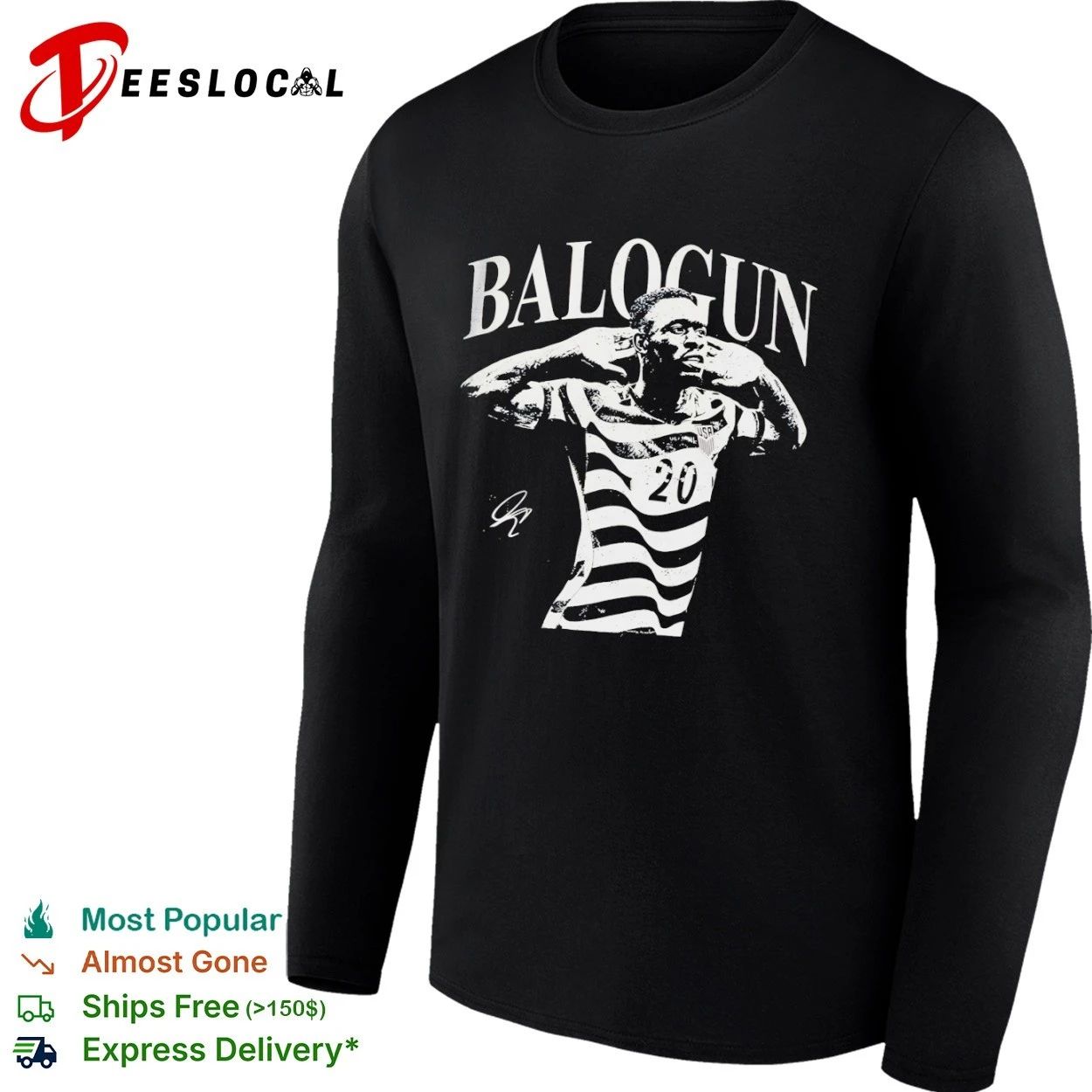 Balogun Folarin Balogun USMNT Number 20 Signature T-shirt