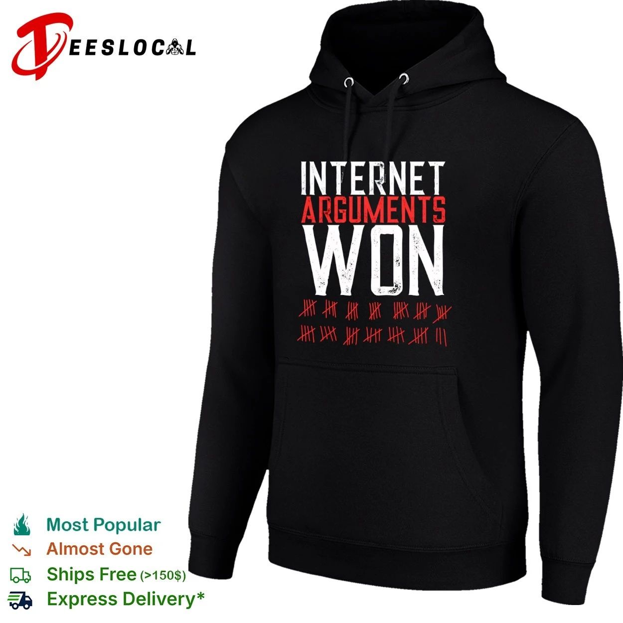 Internet Arguments Won Tally Marks online debate T-shirt