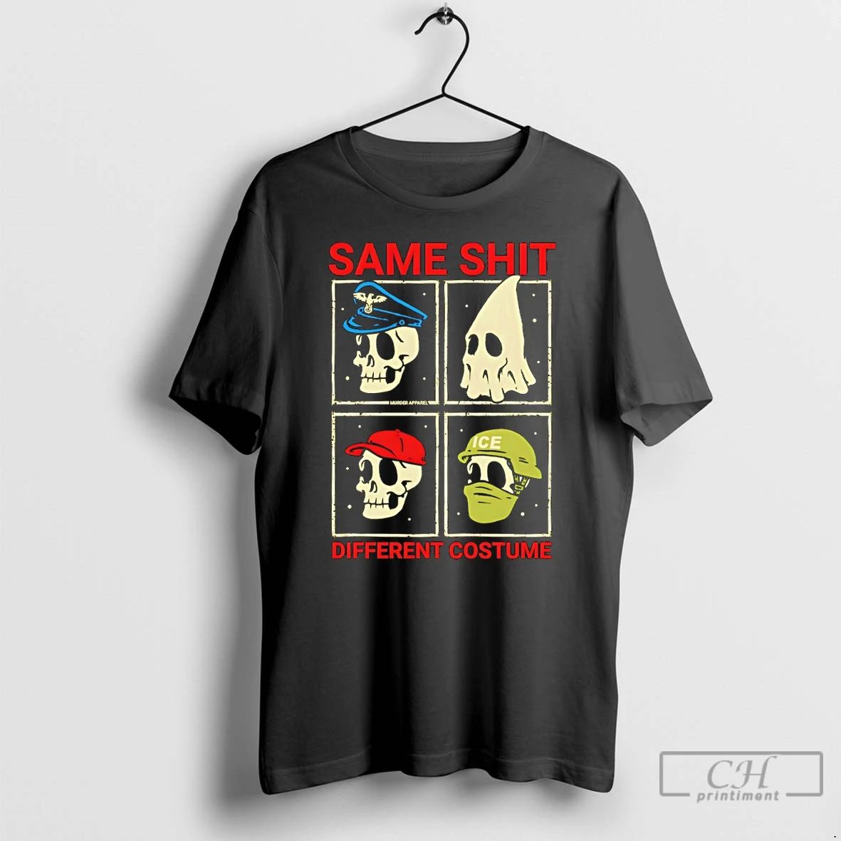 Classic Kkk Skull Same Shit Different Costume Graphic