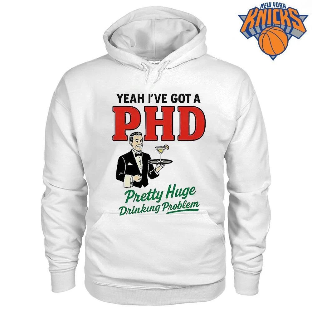 Yeah Ive Got A PHD Pretty Huge Drinking Problem Funny Retro Waiter Shirt