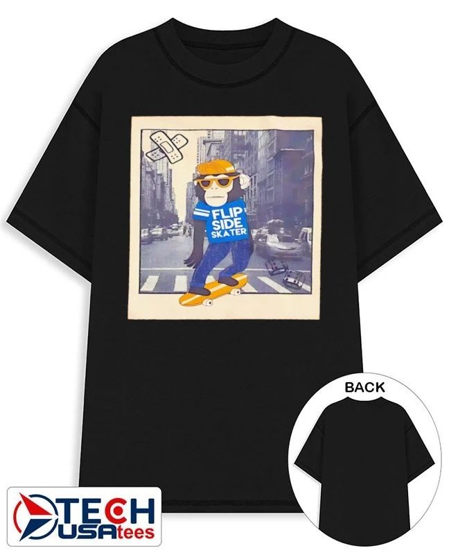 Monkey flip side skater photo shirt