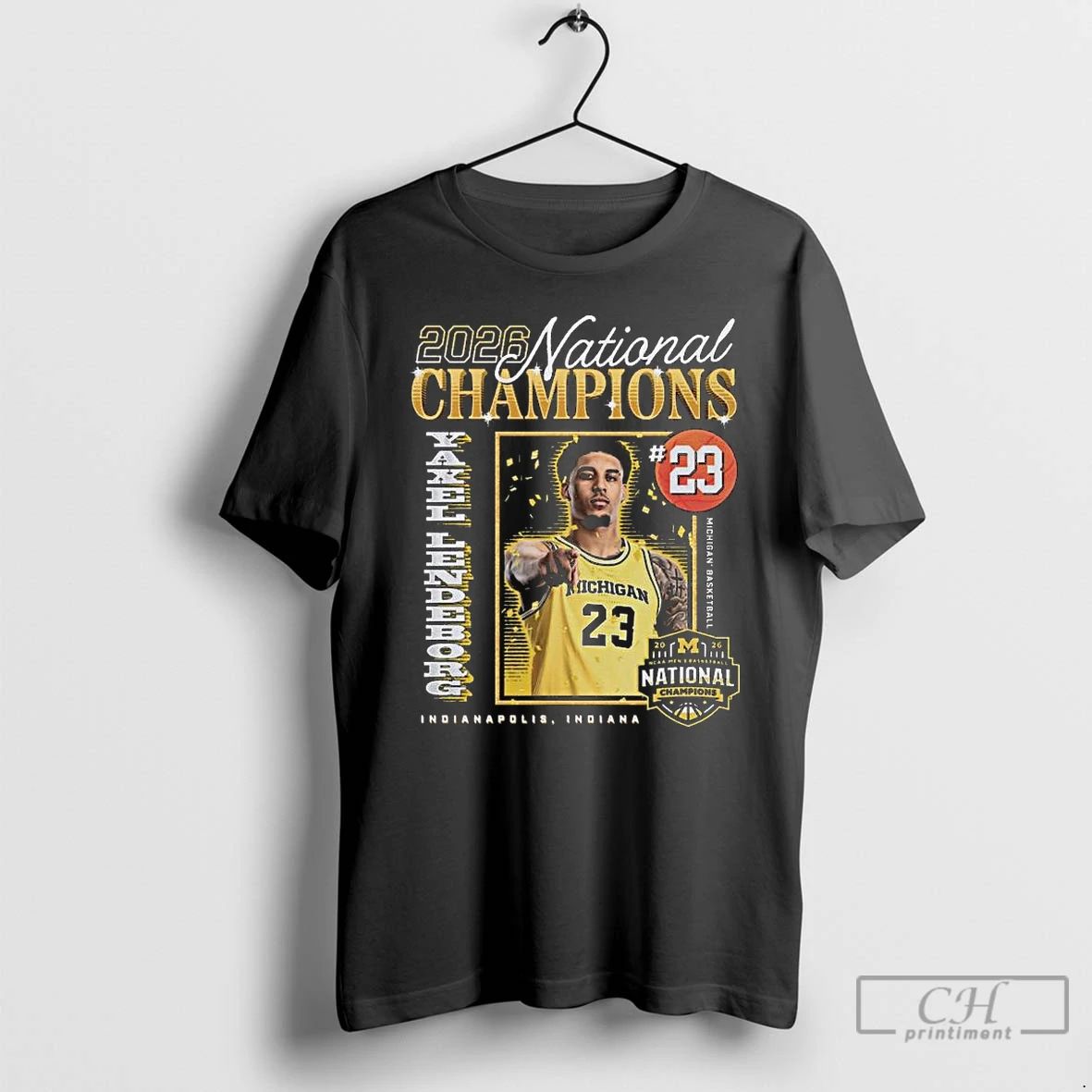 Premium Yaxel Lendeborg Michigan Wolverines 2026 Mens Basketball National Champions Indianapolis Indiana T Shirts Sweater
