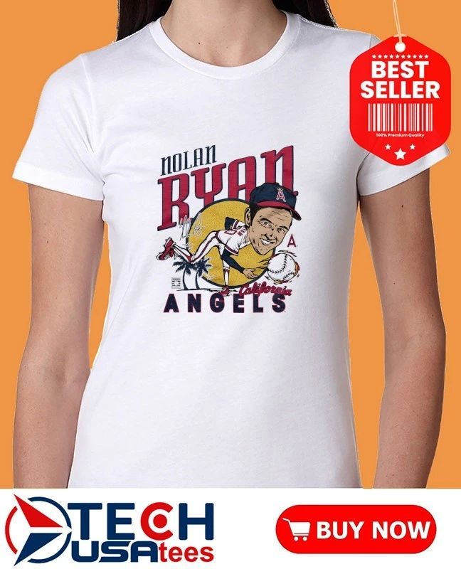 Los Angeles Angels Nolan Ryan California signature caricature shirt