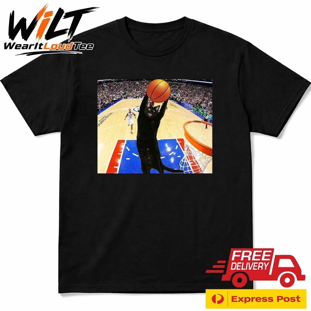 Jarrett Allen Wearing Basketball Cat Meme Shirt