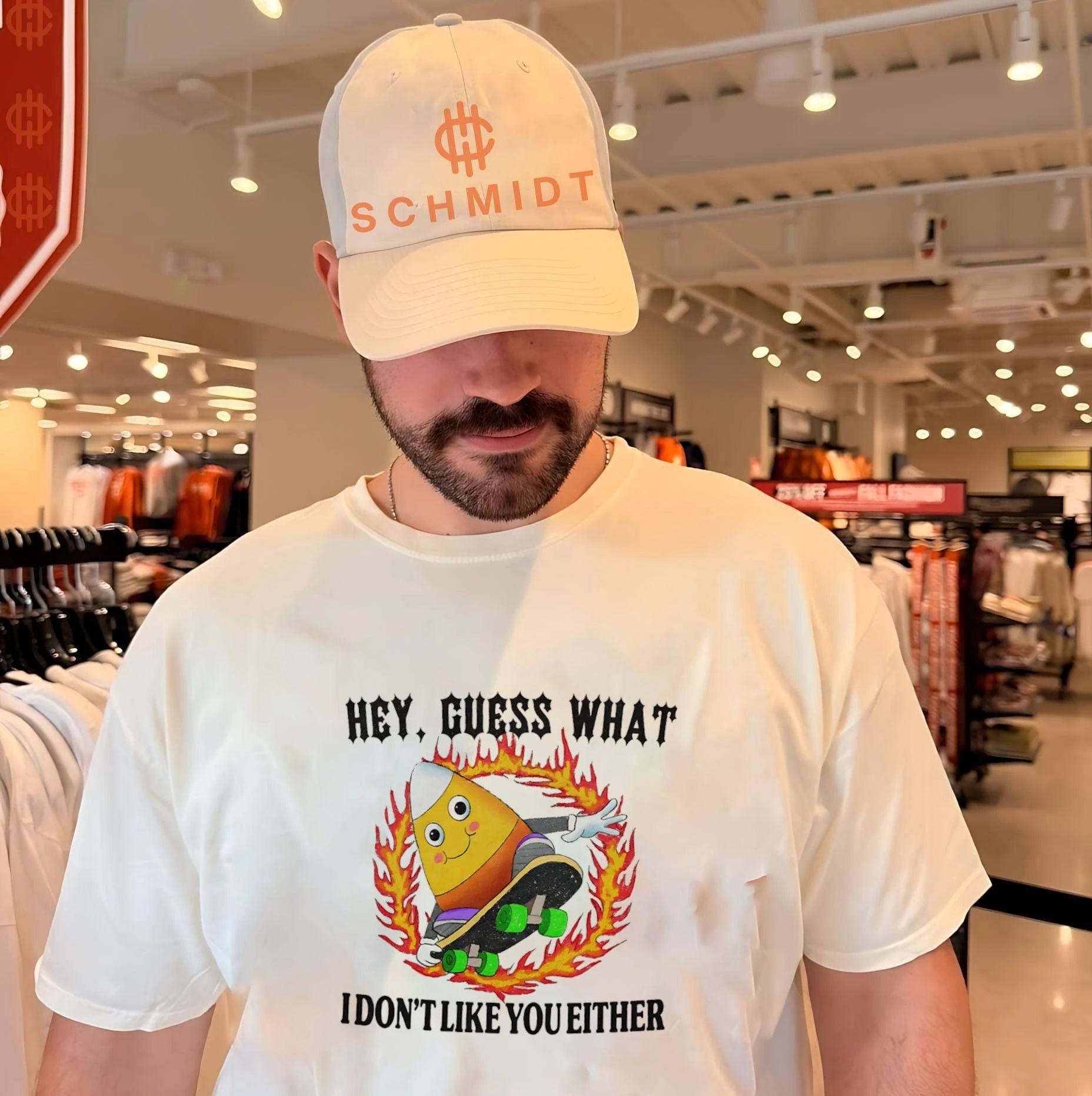Candy Corn Skateboarder Hey Guess What I Don’t Like You Either shirt