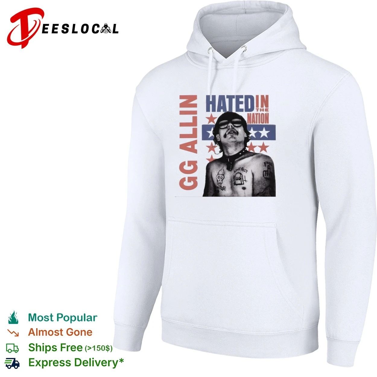 GG Allin Hated in the Nation punk rock T-shirt