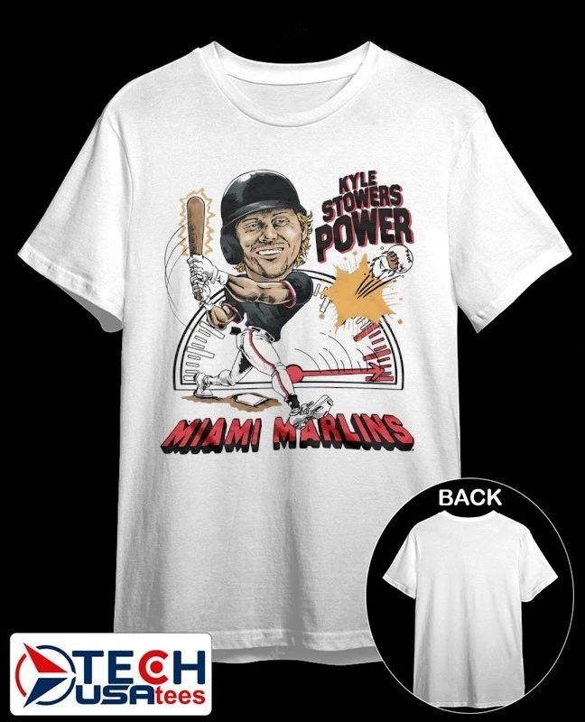 Marlins Marlins Kyle Stowers Power caricature shirt