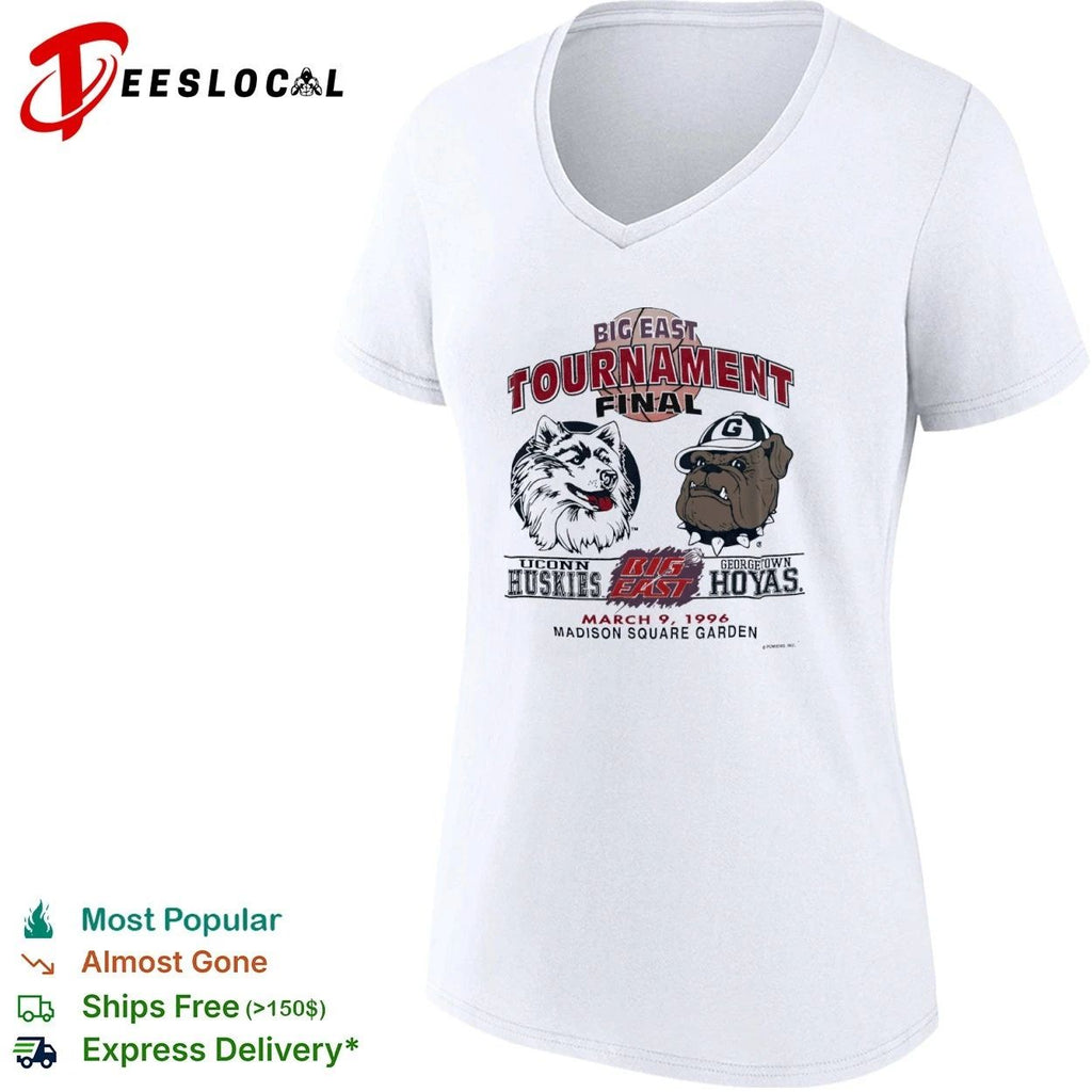 Big East Tournament Final UConn Huskies vs Georgetown Hoyas March 9 1996 Madison Square Garden T-shirt
