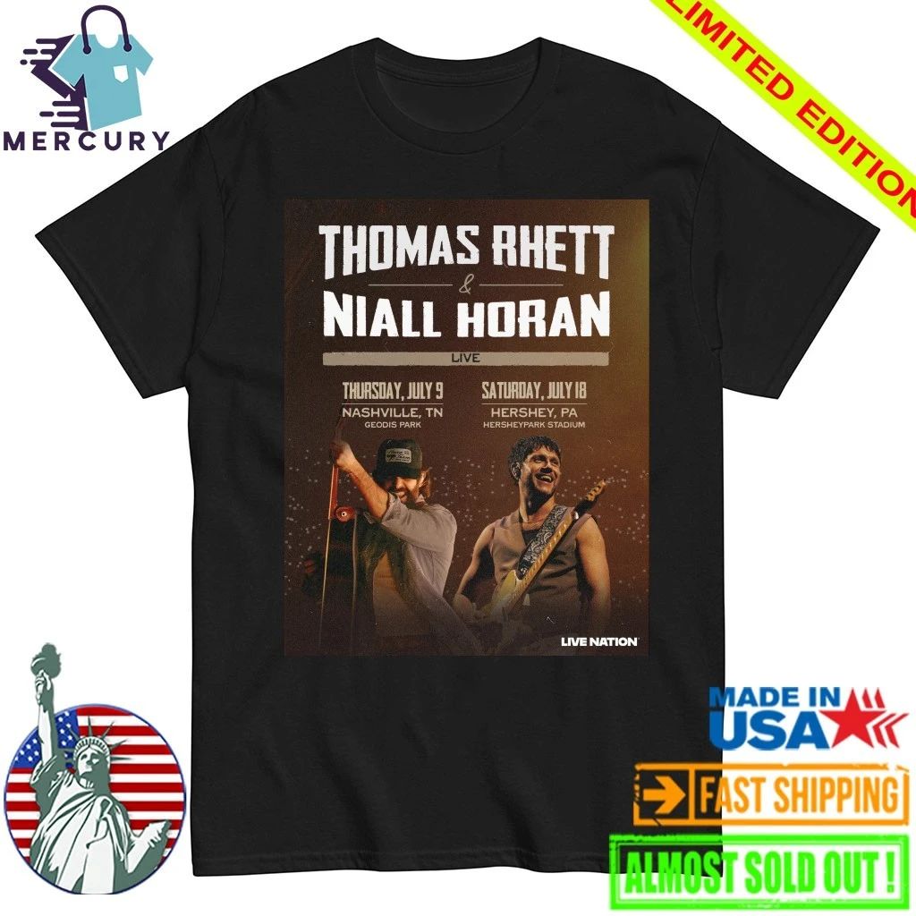 Thomas Rhett And Niall Horan 2026 Nashville TN Hershey PA Geodis Park Hersheypark Stadium July 9th 18th Shirt