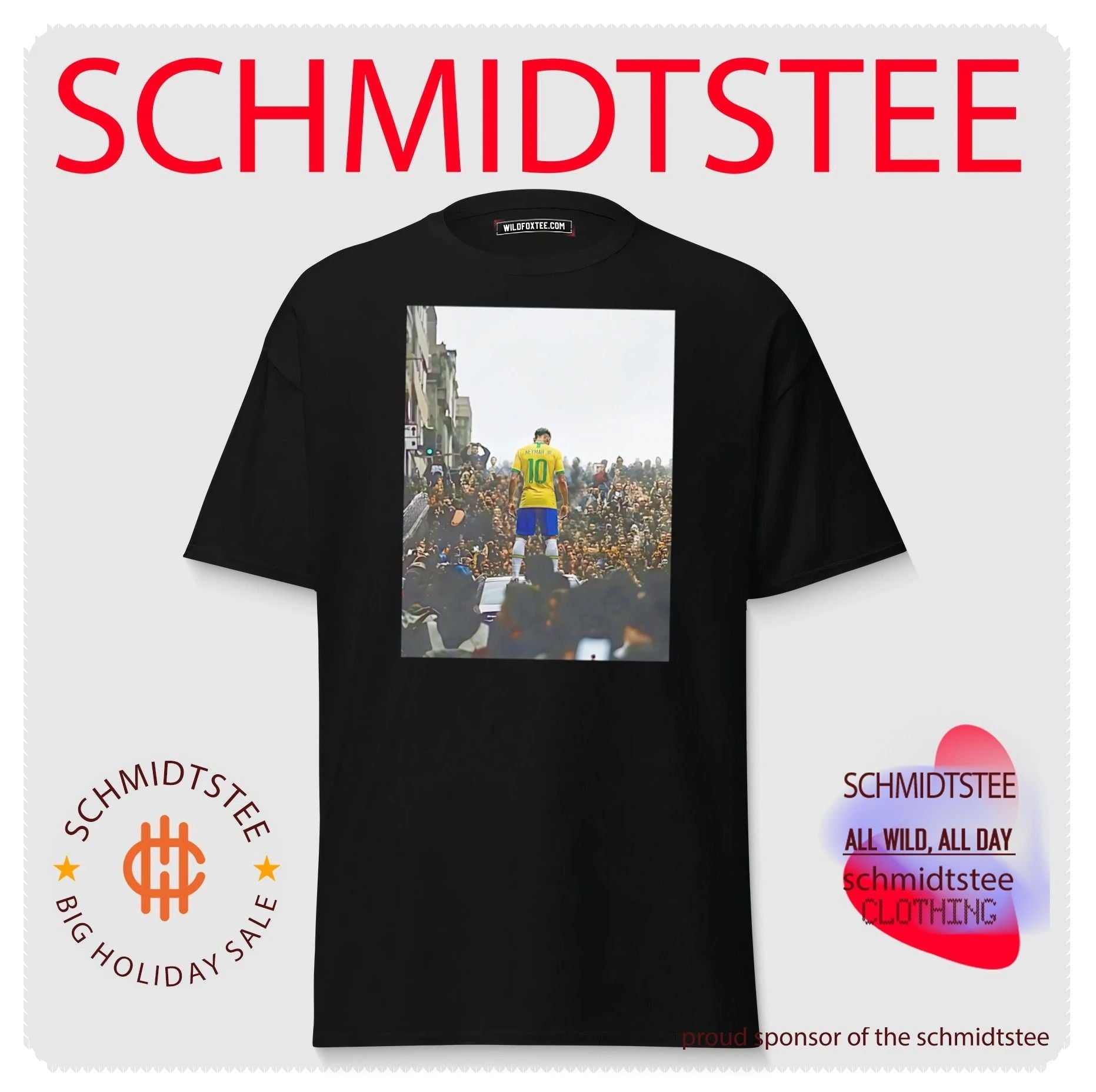 Neymar Jr facing crowd portrait shirt
