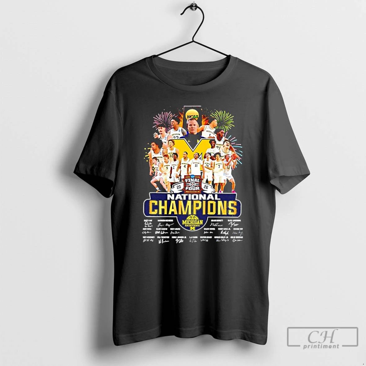 Premium Michigan Wolverines Mens Basketball National Champions 2026 Signatures