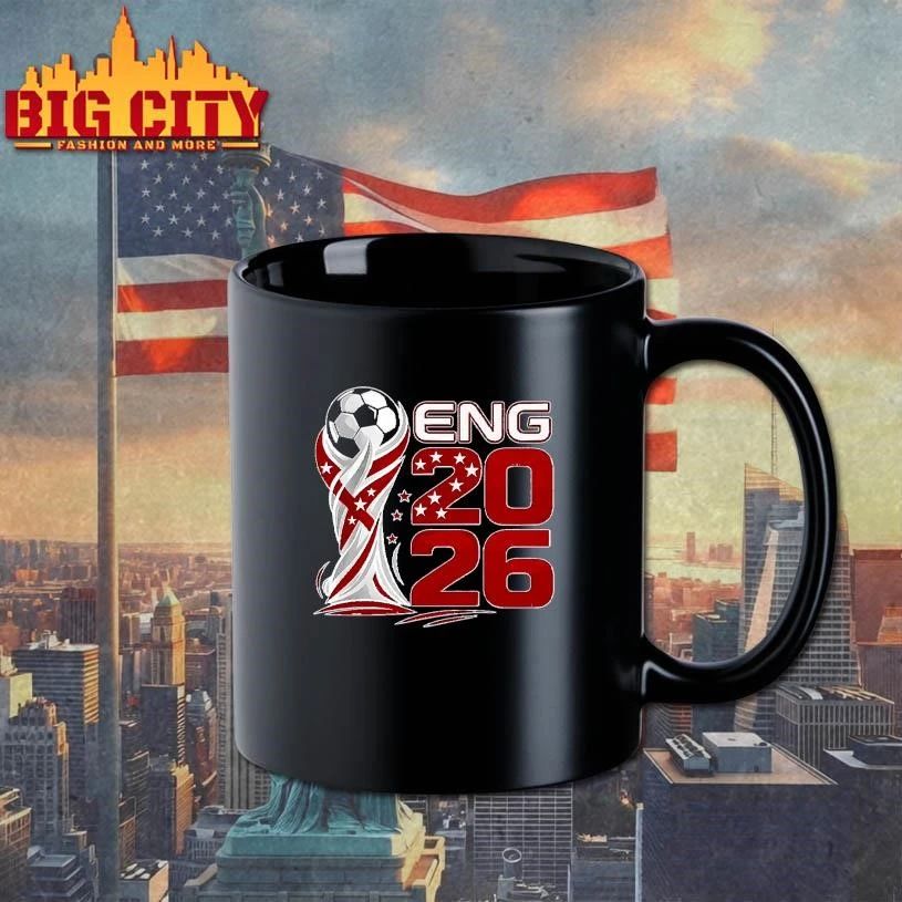 ENG 2026 England Soccer Trophy Red Vector T-Shirt