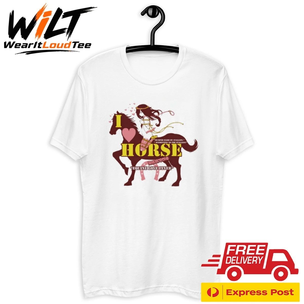 I Love Horse Humped Hard By Stallion Japanese Shirt