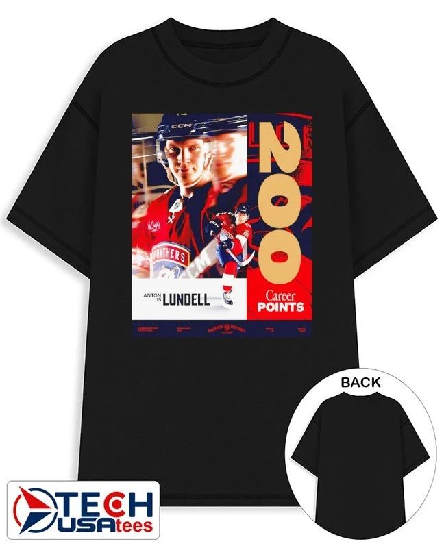 Anton Lundell Florida Panthers 200 Career Points shirt