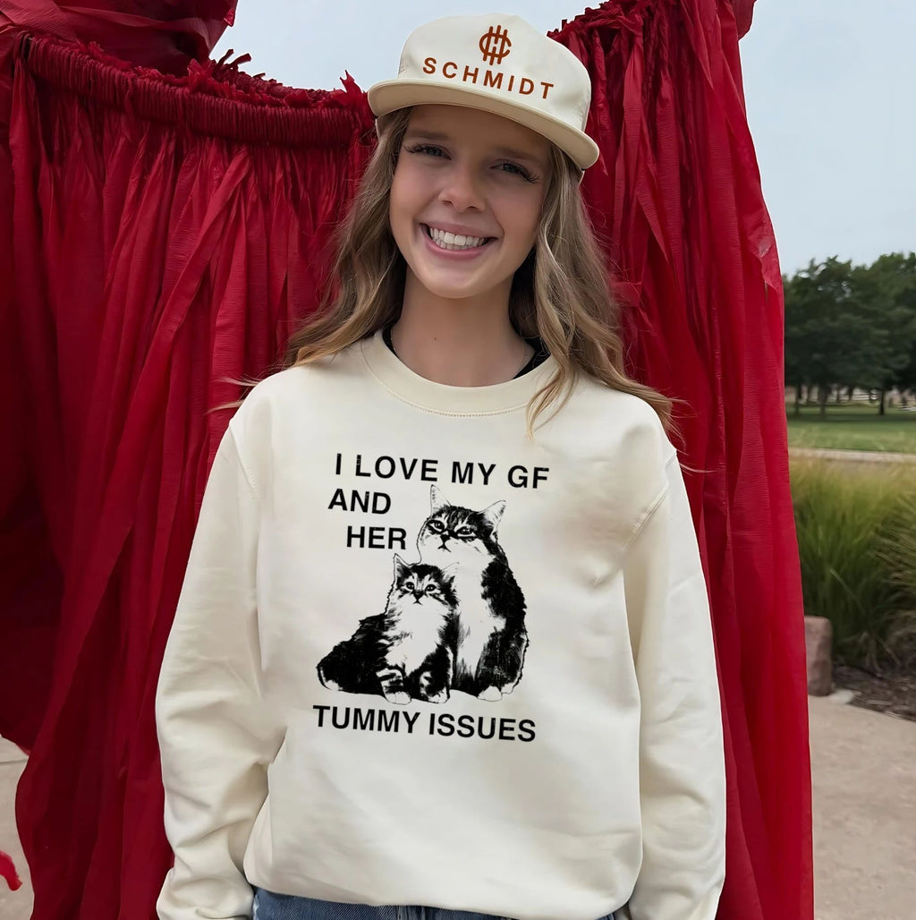 I Love My GF and Her Tummy Issues funny cat shirt
