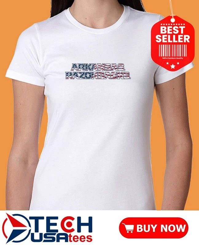Arkansas Razorbacks Patriotic Marks Wordmark Stack shirt