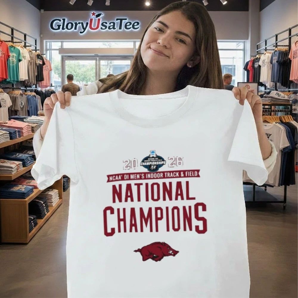 Arkansas Razorbacks Champion Unisex 2026 NCAA Men’s Indoor Track & Field National Champions T-Shirt