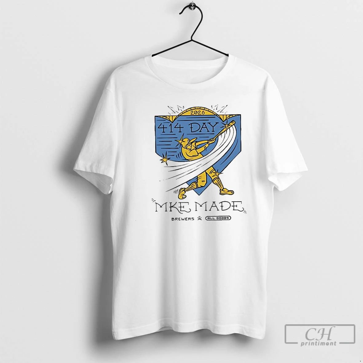Classic Milwaukee Brewers Baseball Player 414 Day Mke Made 2026