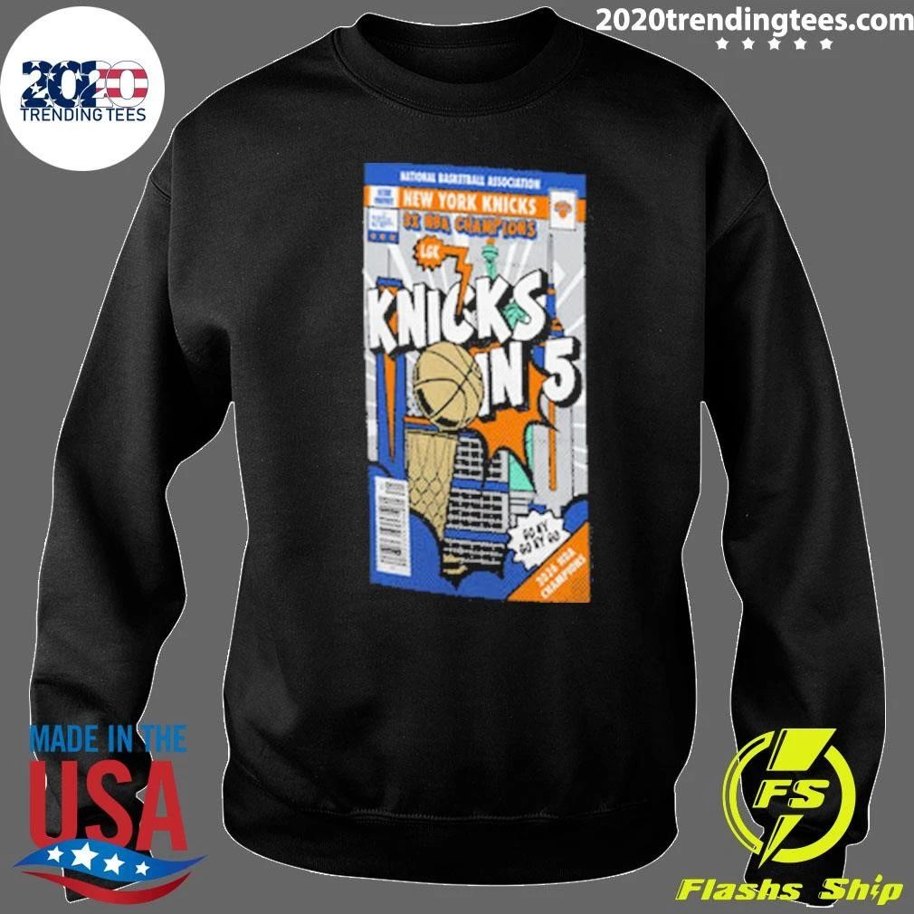 Youth Stadium Essentials Knicks 2026 NBA Champions Knicks in 5 Comic Book Tee Shirt