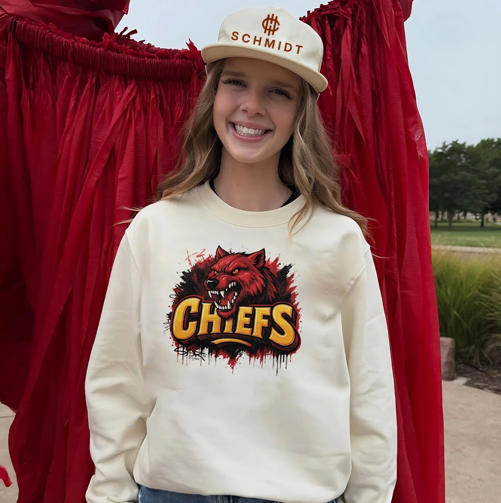 Kansas City Chiefs Distressed Wolf Logo mascot shirt