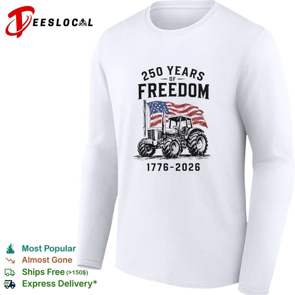 Patriotic Tractor 250 Years of Freedom 1776-2026 T-shirt