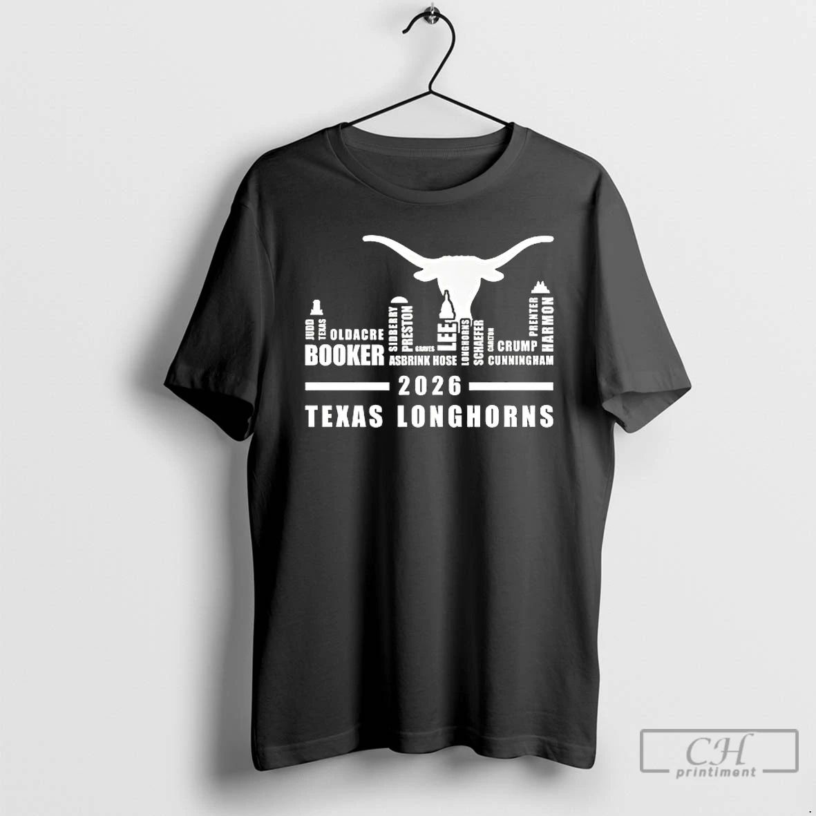 Classic 2026 Texas Longhorns All Names City Skyline