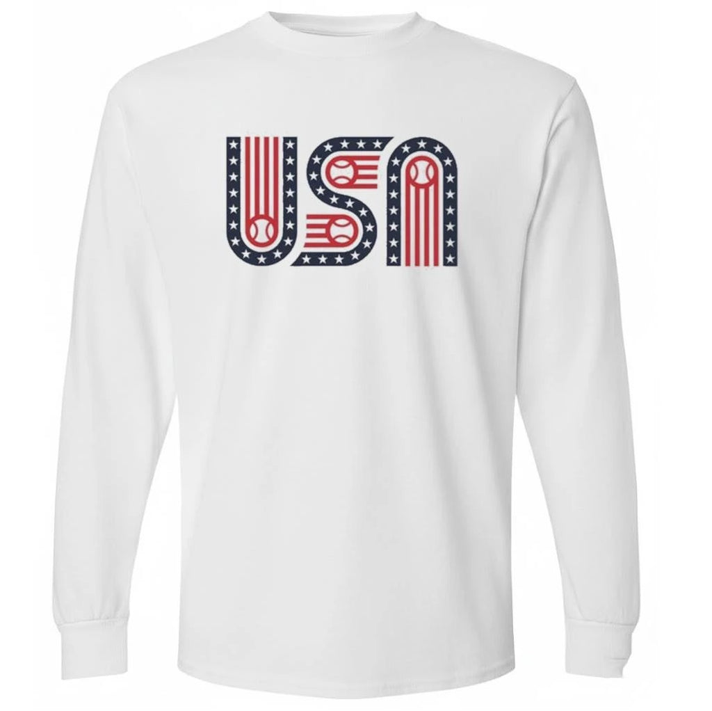 USA Stars Stripes And Baseball Shirt