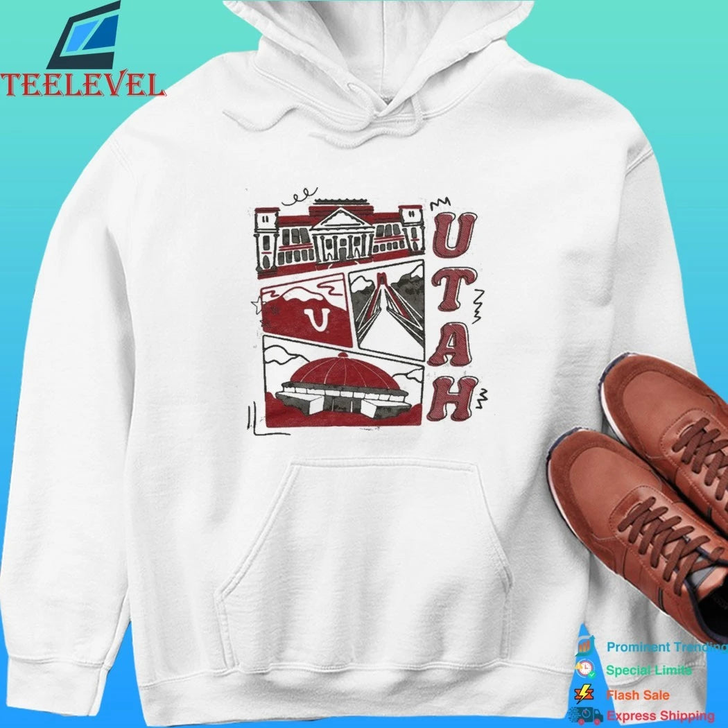 Utah Campus Landmarks Vintage White Shirt