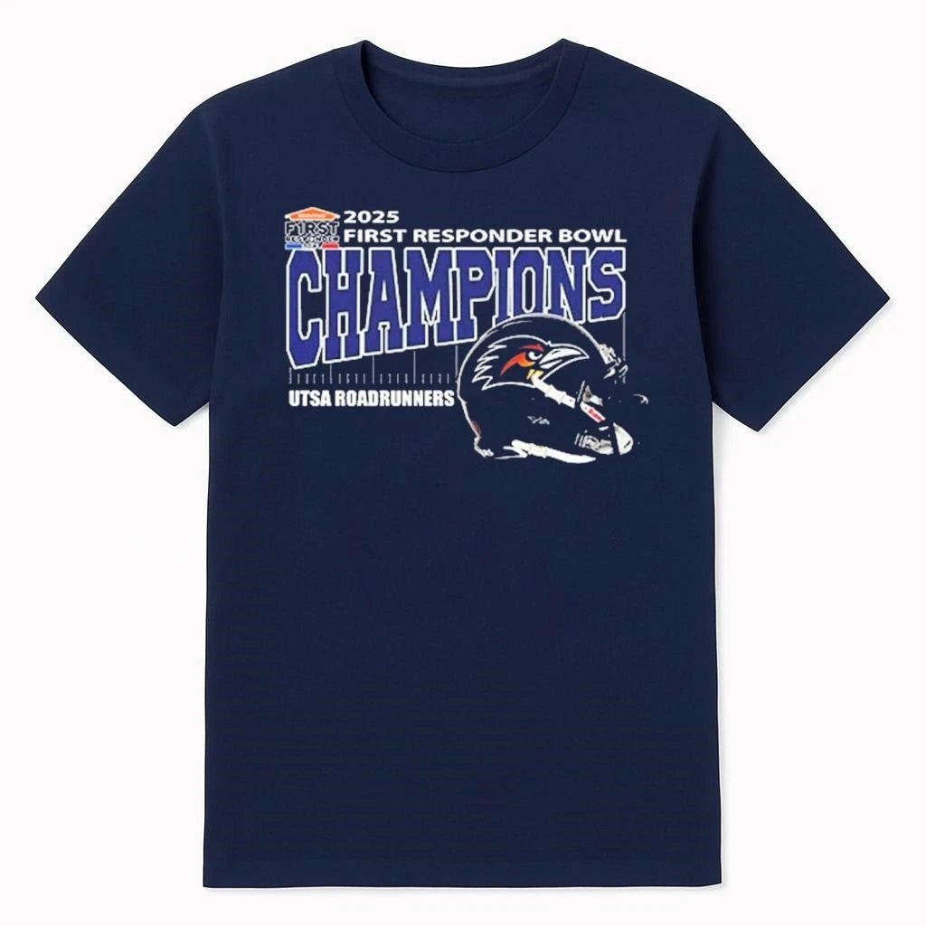 UTSA Roadrunners Football Are First Responder Bowl Champions 2025 Helmet Shirt
