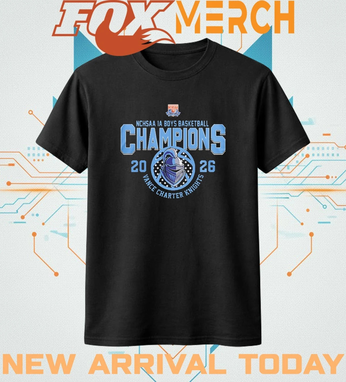 Vance Charter Knights 1A Boys Basketball Champions 2026 t-shirt
