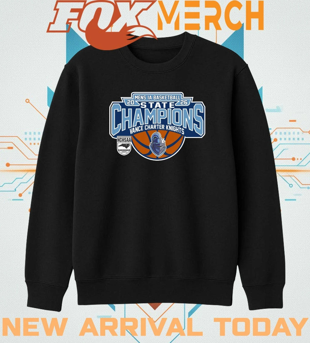 Vance Charter Knights 2026 Men’s 1A Basketball State Champions t-shirt