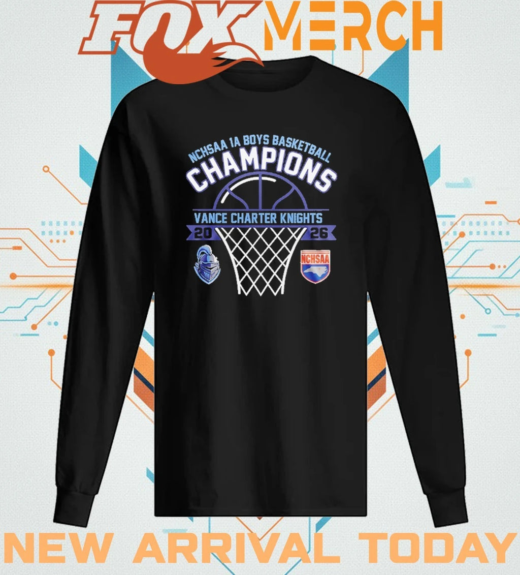 Vance Charter Knights 2026 NCHSAA 1A Boys Basketball Champions t-shirt