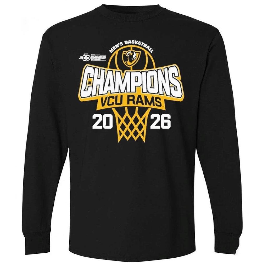 VCU Rams 84 Unisex 2026 A-10 Men’s Basketball Tournament Champions Shirt
