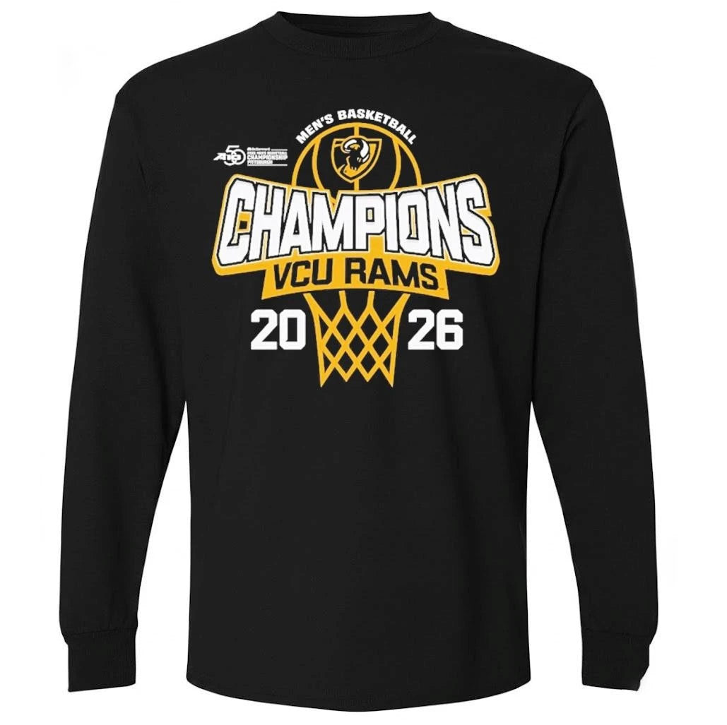 VCU Rams 84 Unisex 2026 A-10 Men’s Basketball Tournament Champions Shirt