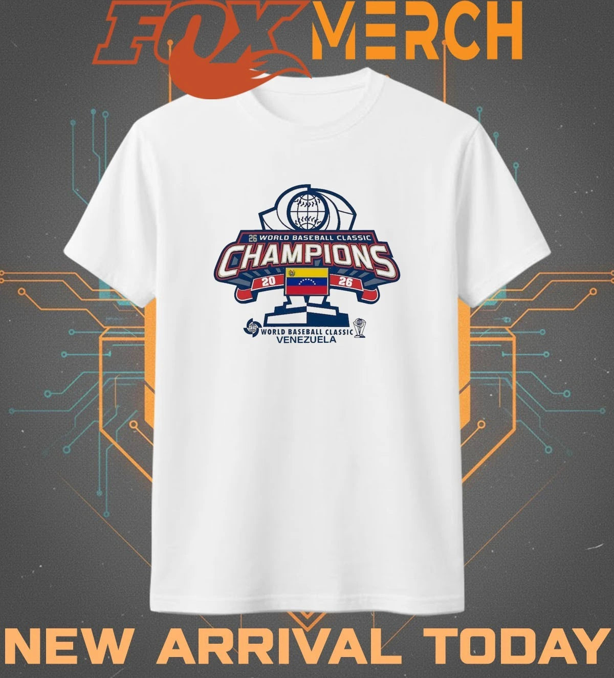 Venezuela 2026 World Baseball Classic Champions trophy t-shirt