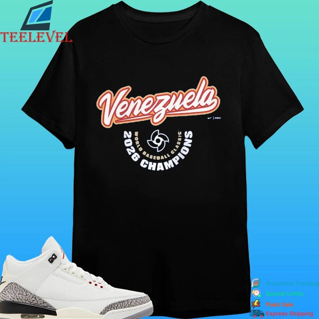 Venezuela Baseball 2026 World Baseball Classic Champions Arched Logo Shirt