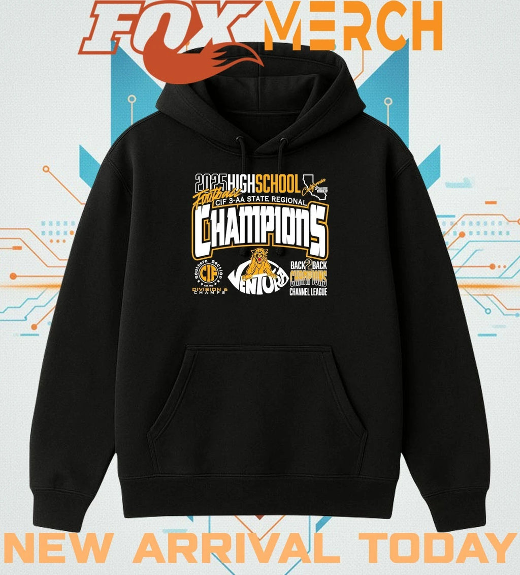Ventura High School Cougars football CIF 3-AA State Regional Champions 2025 t-shirt