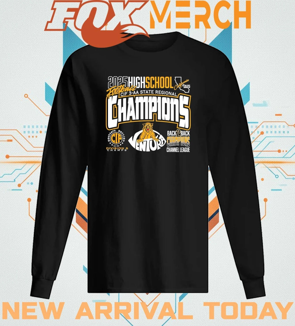 Ventura High School Cougars football CIF 3-AA State Regional Champions 2025 t-shirt
