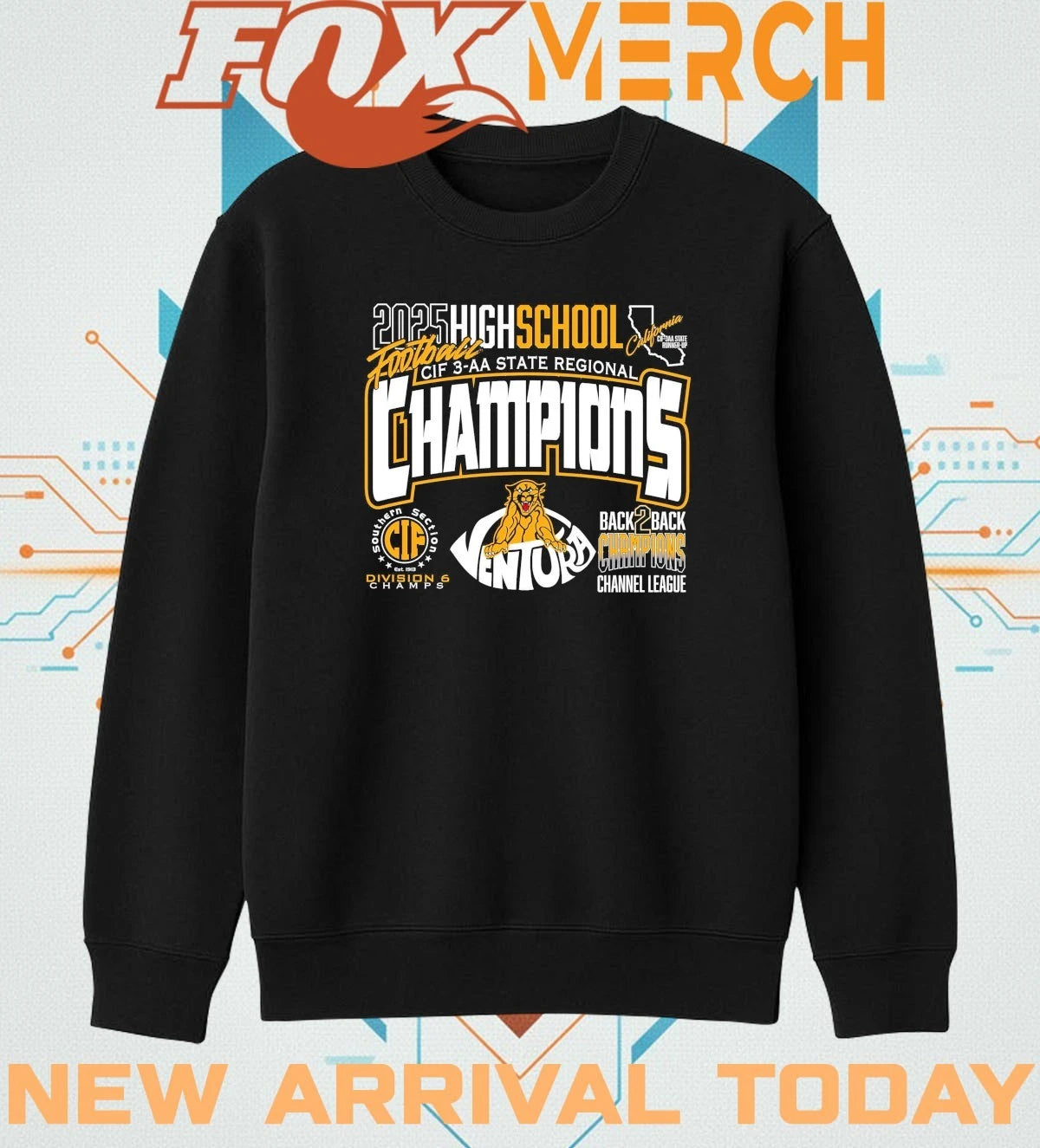 Ventura High School Cougars football CIF 3-AA State Regional Champions 2025 t-shirt
