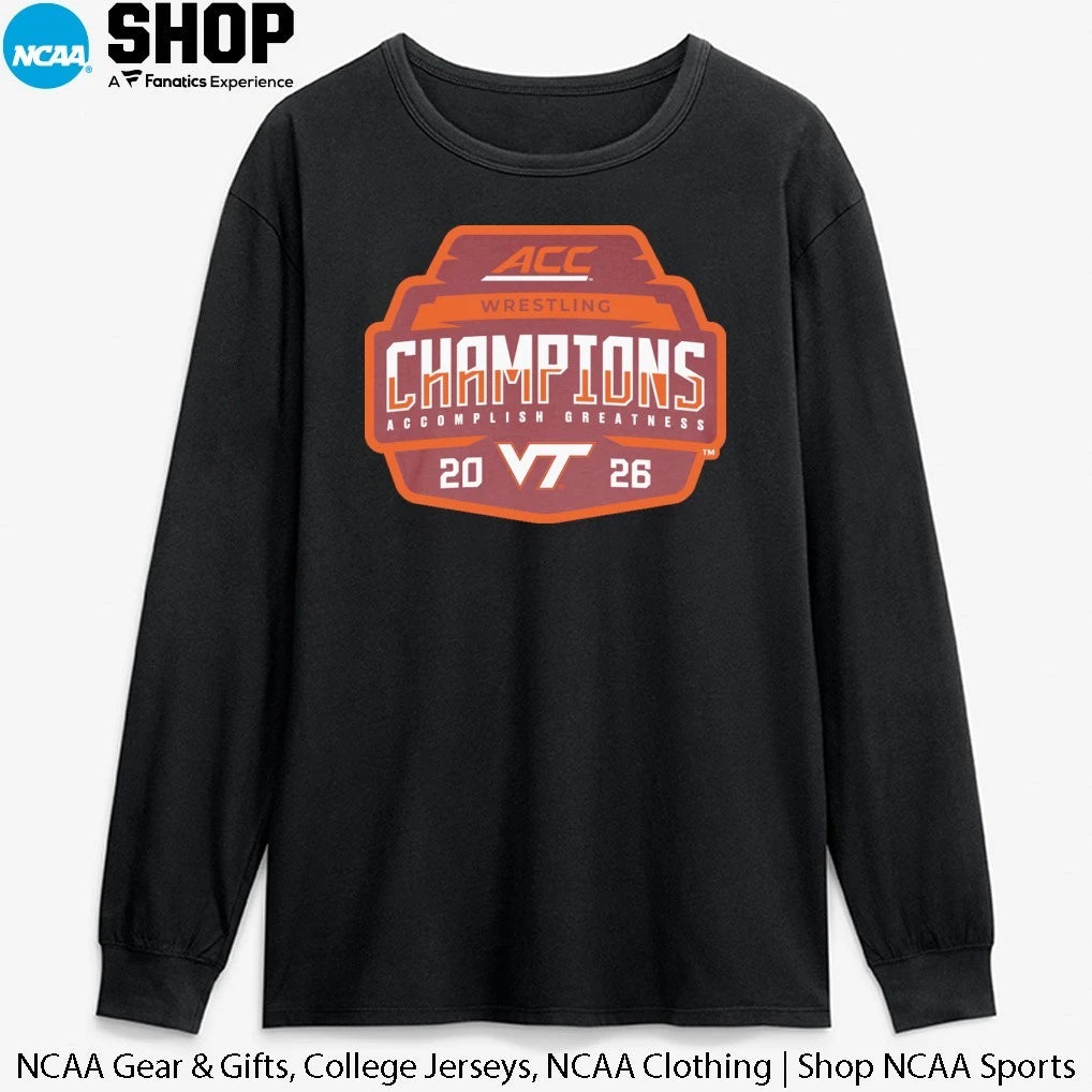 Virginia Tech Hokies 2026 ACC Men’s Wrestling Tournament Champions T-Shirt