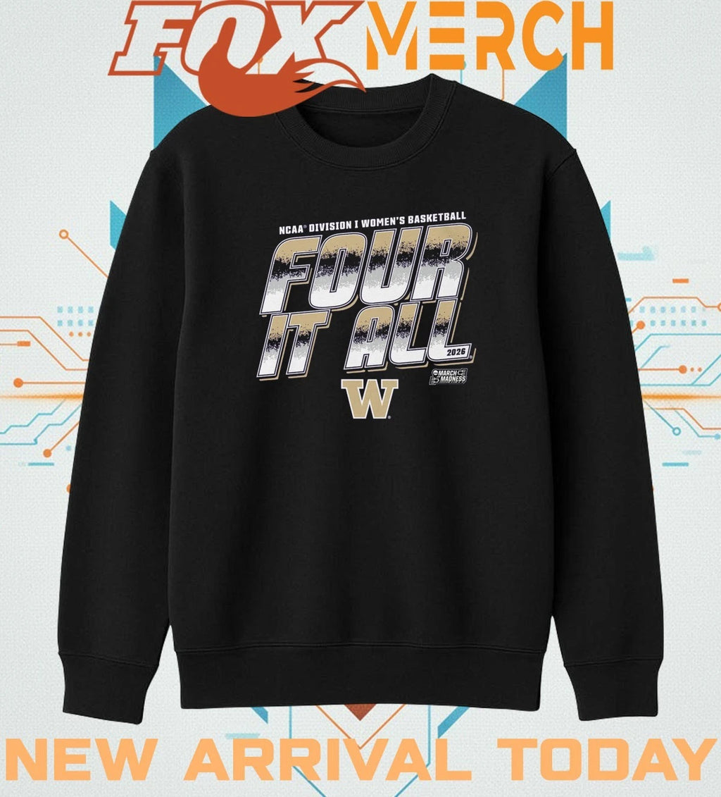 Washington Huskies 2026 NCAA Division I Women’s Basketball Four It All t-shirt