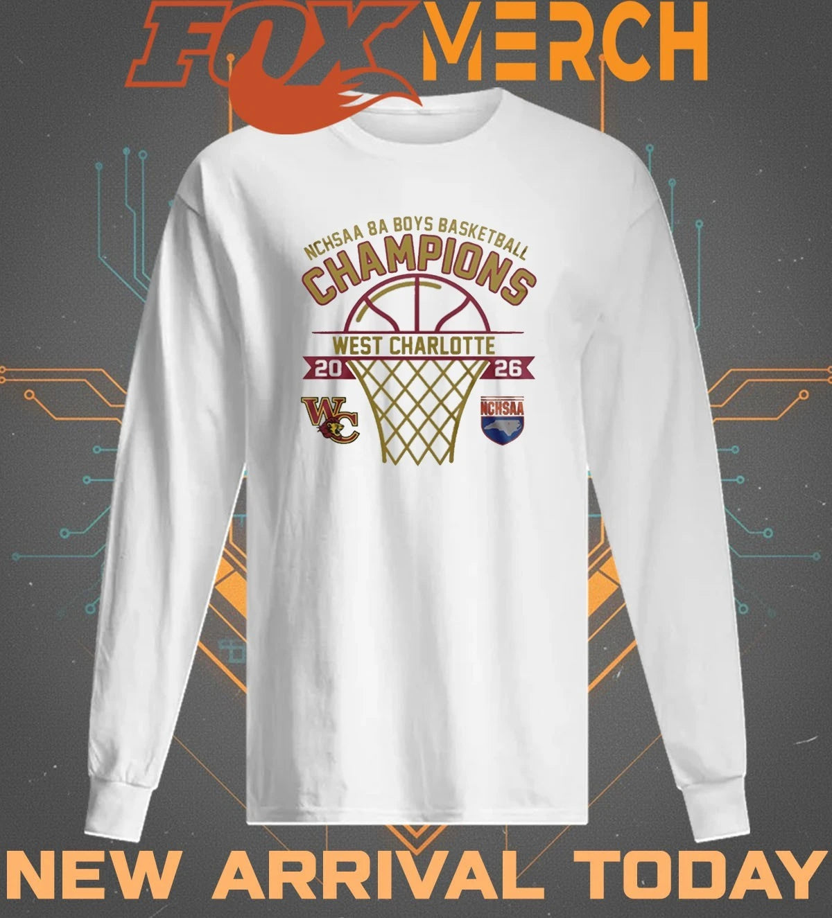 West Charlotte 2026 8A Boys Basketball Champions t-shirt