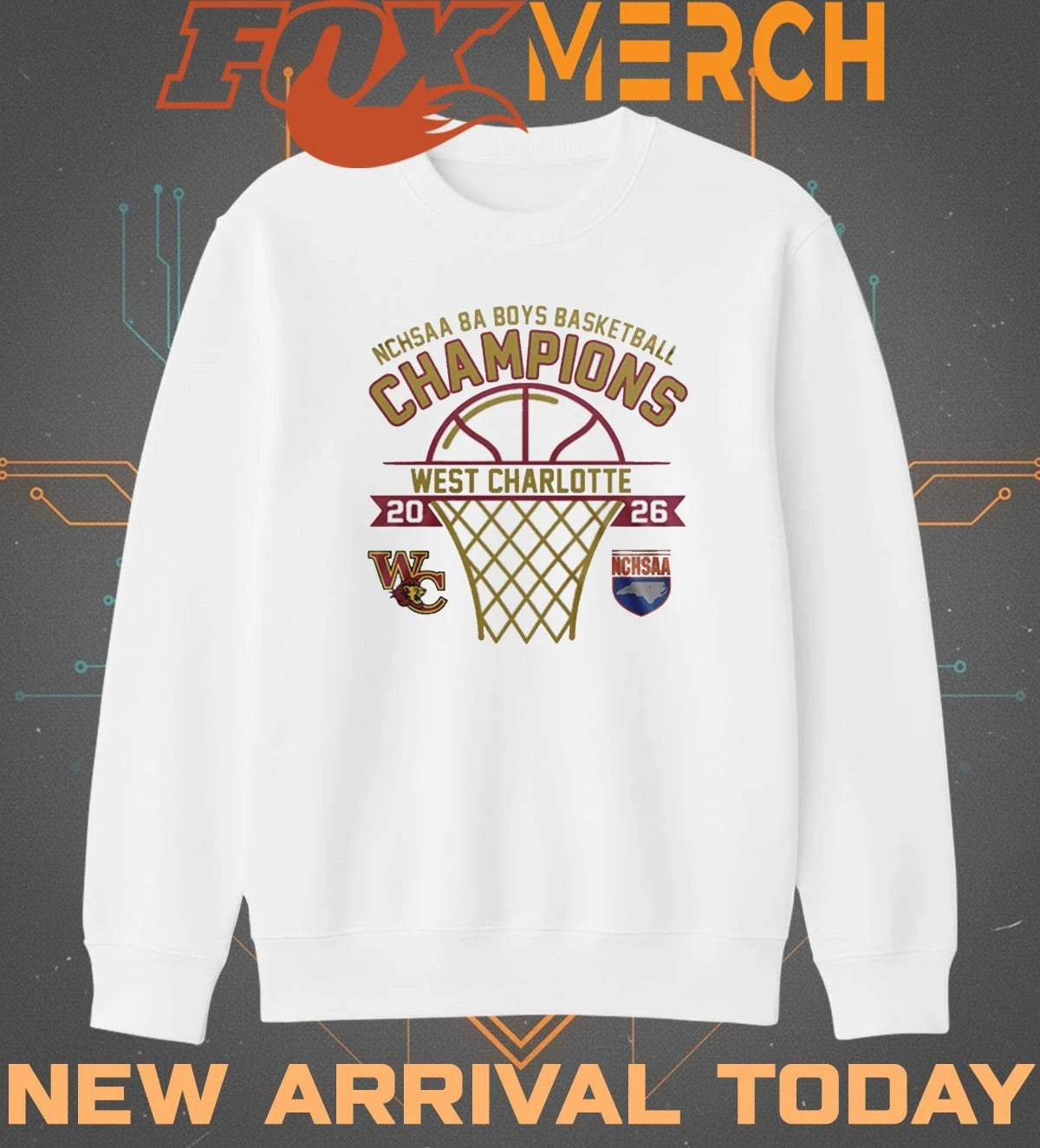 West Charlotte 2026 8A Boys Basketball Champions t-shirt